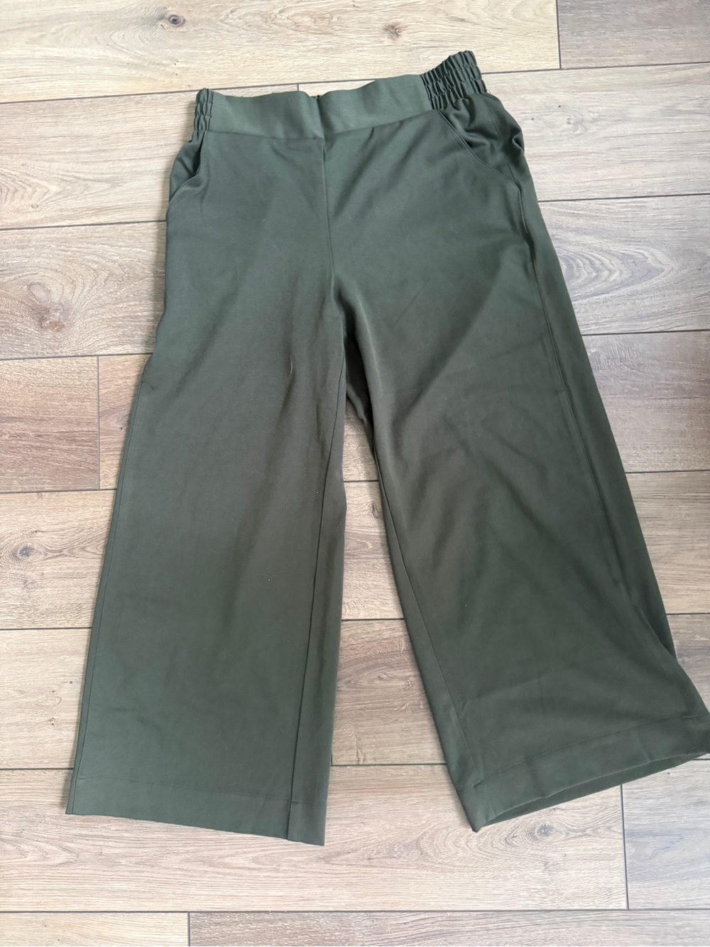 Tribal Wide-Leg Pull-On Pants in Olive